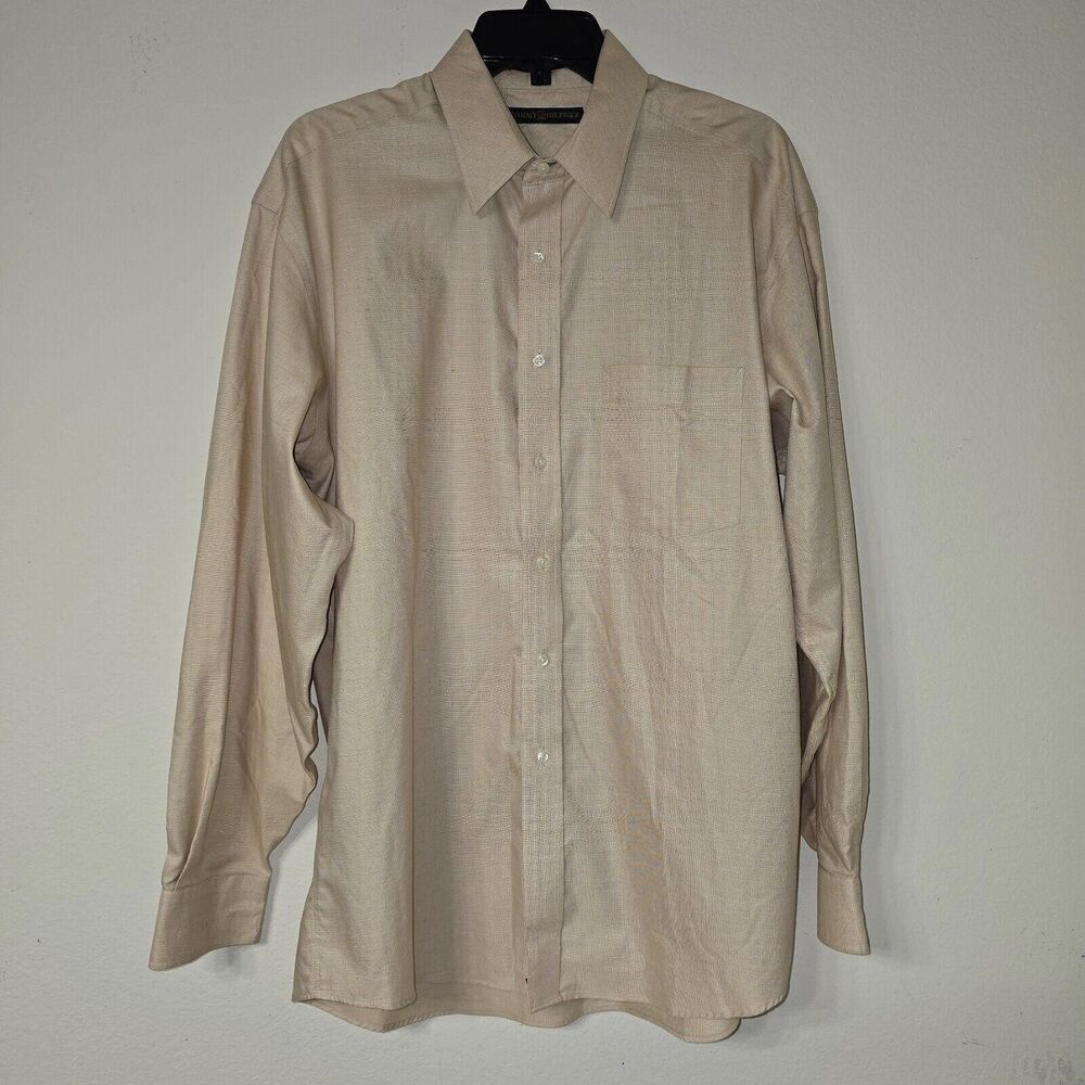 Tommy Hilfiger Tommy Traveler 100% Cotton Button Down Yellow TLC 16 34-35